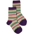 thumbnail image 2 of Tic Tac Toe - Big Girls' Ankle Sock 31838-XX-Large (purple stripe), 2 of 3