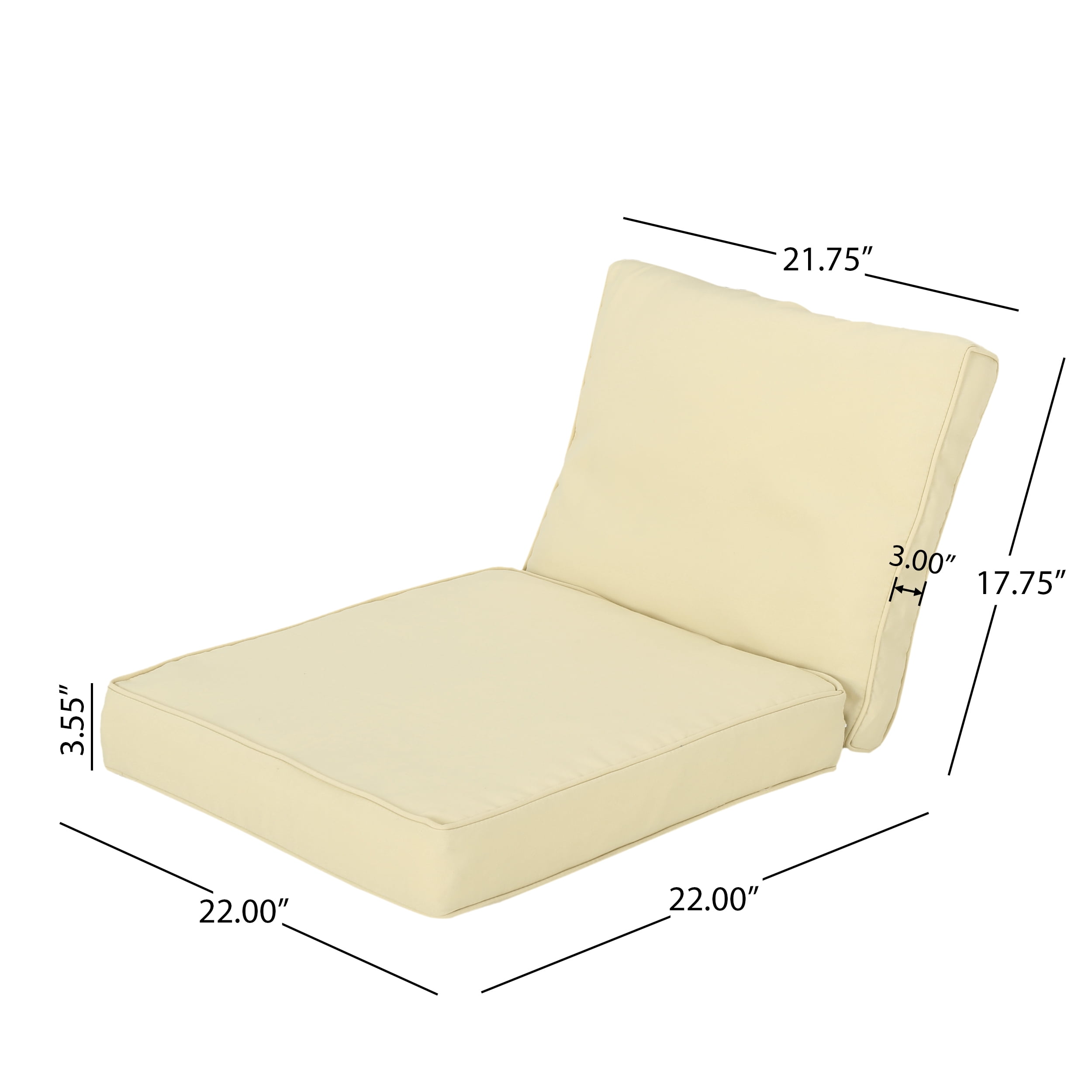 Noble House Hopewell Outdoor Fabric Club Chair Cushions in Cream