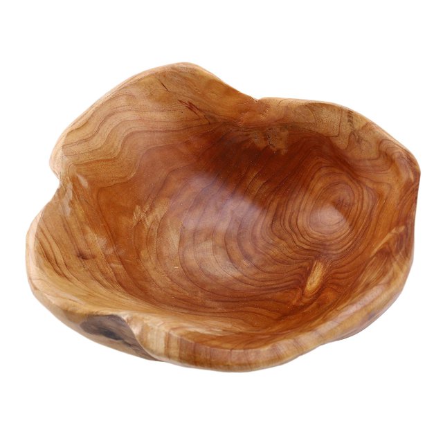 Tazón de fruta para el hogar, plato de caramelo de madera, raíz tallada de 20-24 cm Afortunado Sencillez