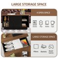 thumbnail image 3 of Pusnapku Lift Top Coffee Table, 31" Square Center Table with Sliding Door and Hidden Storage, Wood Fluted Accent Desk for Living Room, Home Office, 3 of 9