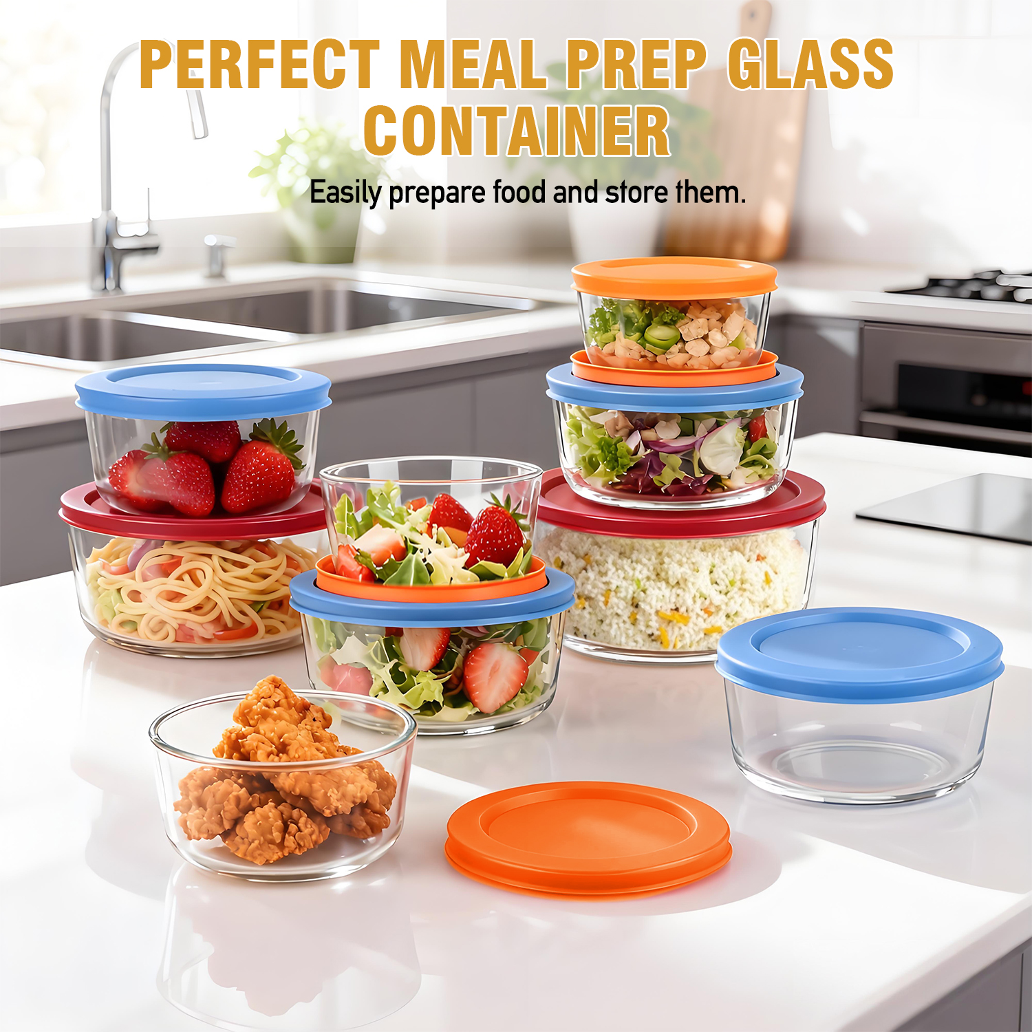 TAIMASI 6-Piece Glass Food Storage Container Set photo 7