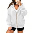 thumbnail image 5 of Horkkom Zip Up Hoodie Women Solid Color Long Sleeve Sweatshirts Casual Soft Hoodies with Pockets XL, 5 of 7