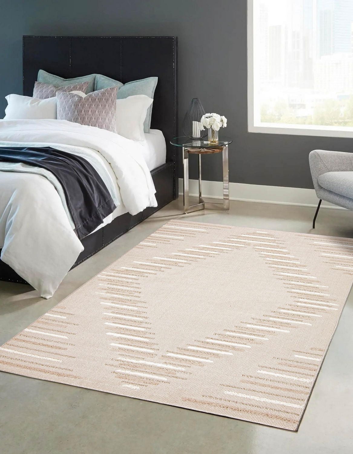ECARPET Jute Style Area Rug for Bedroom, Living Room, Dining Room Santee Collection