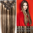 thumbnail image 3 of SEGO Clip in Hair Extensions 100% Real Remy Human Hair Full Head Straight Balayage Hair 8-24 inch, 3 of 10