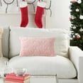 thumbnail image 3 of Christmas Pillowcases, Holiday Pillow Covers, Christmas Tree Snowflake Decorative Pillowcases for Home Sofa, Soft Polyester Zipper Closure Machine Washable 50x50cm Pink, 3 of 7