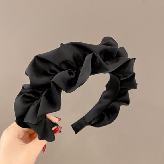 Solid Color Wide-brimmed Pleated Headband for Women Elegant Face Wash Hairband Fashion Girl Hair Accessories hair tie