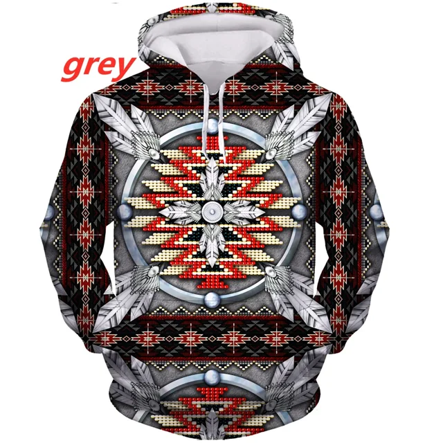 Motif Indien Sweat à Capuche Imprimé 3D Harajuku Mode Unisexe Automne Décontracté Pull