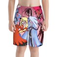thumbnail image 2 of Music Hazbin Hotel Boy's Board Shorts Teen Swim Trunks Drawstring Quick Dry Beach Shorts Summer Swimsuits with Mesh Lining and Pockets, 2 of 8