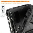 thumbnail image 6 of For Samsung Galaxy Tab S10 Plus/S9 FE+/S9 Plus Case 12.4 inch SM-X820/SM-X610/SM-X810, 360 Hand Strap, Shoulder Strap, Kickstand, Rugged Drop Protection, Black, 6 of 7
