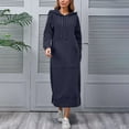 thumbnail image 5 of Yokua Women's Casual Fleece Lined Sweatshirt Dress Oversized Casual Long Sleeve Hooded Dress with Pockets, 5 of 9
