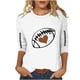 thumbnail image 2 of Heisall Womens Tops 3/4 Sleeve Round Neck Loose Casual Fashion T-Shirts Rugby Print, 2 of 4