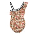 thumbnail image 5 of Uorisanigo One Piece Bathing Suits for Girls Size 7-8 Quick Dry Tankini Swimsuit with Ruffled Sleeve Straps Capybara Watermelon Swimwear, 5 of 7