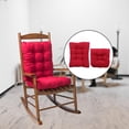 thumbnail image 3 of DEELLEEO Rocking Chair Cushion Set  Tufted Comfortable Cushions for Rocking Chairs with Ties   Seat 17” *17” and 21” *17”  2 Piece Set (Red), 3 of 8