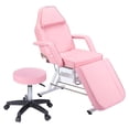 thumbnail image 1 of Silla de tatuaje de salón de masajes con dos bandejas Cama de estético con taburete hidráulico, Mesa de cama facial multipropósito de 3 secciones, 1 of 5