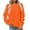 Orange, variant on VANLOFE Women's Solid Color Long Sleeve Sweatshirt Crewneck Sweatshirt for Women Women's Washed Trendy Gray Sweatshirt L