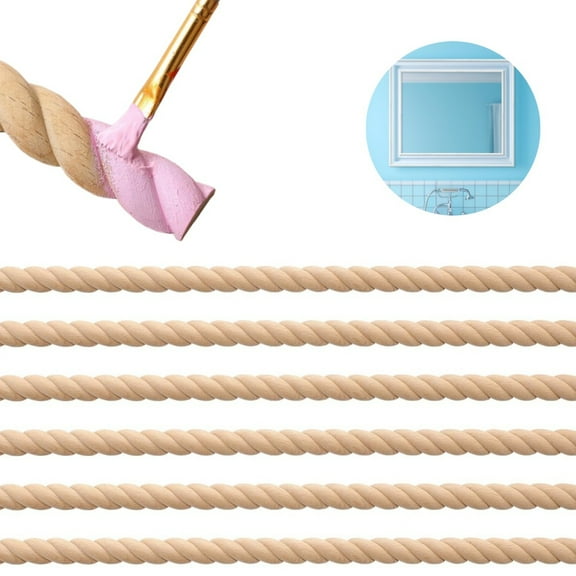 Decorative Wood Molding,12pcs Unfinished Fluted Molding Trim for Window,Bobbin Trim Wood Molding for Home,Wall,Cabinet Use,15.75inch(Twist)