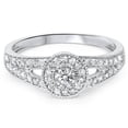 thumbnail image 4 of Pompeii 1/2ct Diamond Halo Engagement Ring 10K White Gold (H/I,I2), 4 of 4