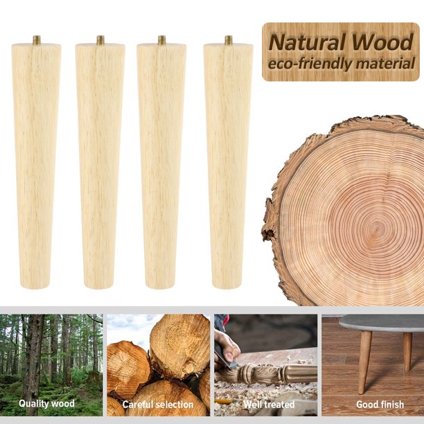 ALXEH Patas De Muebles De 8 Pulgadas, Patas Negras Para Mesa De Café, Patas De Muebles De Metal De Mediados De Siglo Para Sofá, Gabinete, Otomana, Juego De 4 Pies De