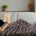 thumbnail image 3 of Mandala Soft Flannel Fleece Throw Blanket, Eastern Revival Curlicues Leaves and Rich Flora, Cozy Plush for Indoor and Outdoor Use, 50" x 60", Earth Yellow Indigo, by Ambesonne, 3 of 5
