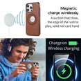 thumbnail image 3 of Decase Compatible with MagSafe Case for iPhone 11 Pro Max, Rugged Shockproof Luxury PU Leather Slim Logo View Classic Non-Slip Lightweight Protective Cover Case, brown, 3 of 8