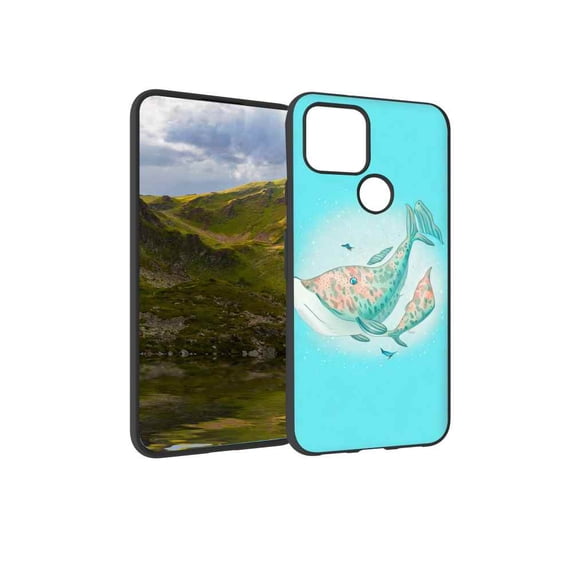Compatible with Google Pixel 5(2020) Phone Case, whale-fish-59 Case Silicone Protective for Teen Girl Boy Case for Google Pixel 5(2020)