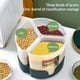 thumbnail image 5 of Injueey Dispensador de arroz de grano giratorio de 3 rejillas, Cubo a prueba de humedad para cereales, comida seca, frijol, avena, soja, maíz, caja de Organizadores de utensilios de cocina Verde Injueey HA083559-01, 5 of 6