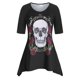 thumbnail image 1 of Más el tamaño de raglán de la manga de impresión de Rose del cráneo camiseta Rosegal Camisetas tallas grandes, 1 of 4
