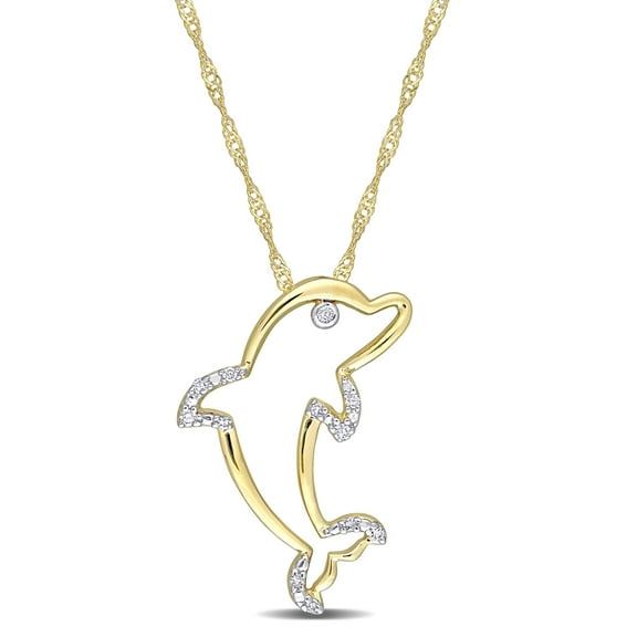 Everly Women's .05CT TW Diamond 10k Yellow Gold Pendant