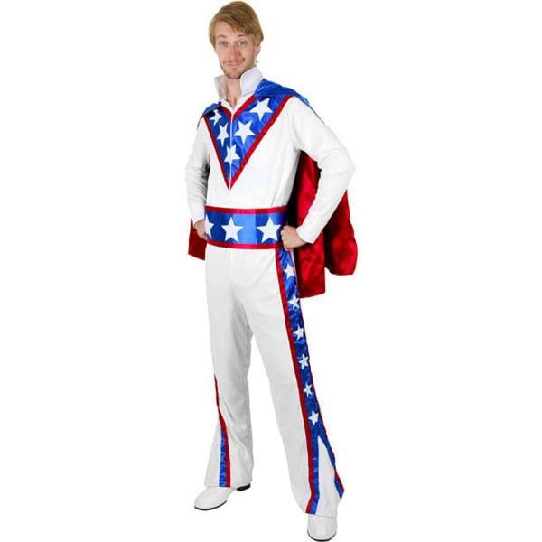 49 White And Blue Evel Knievel Men Adult Halloween Costume Medium Walmart Com