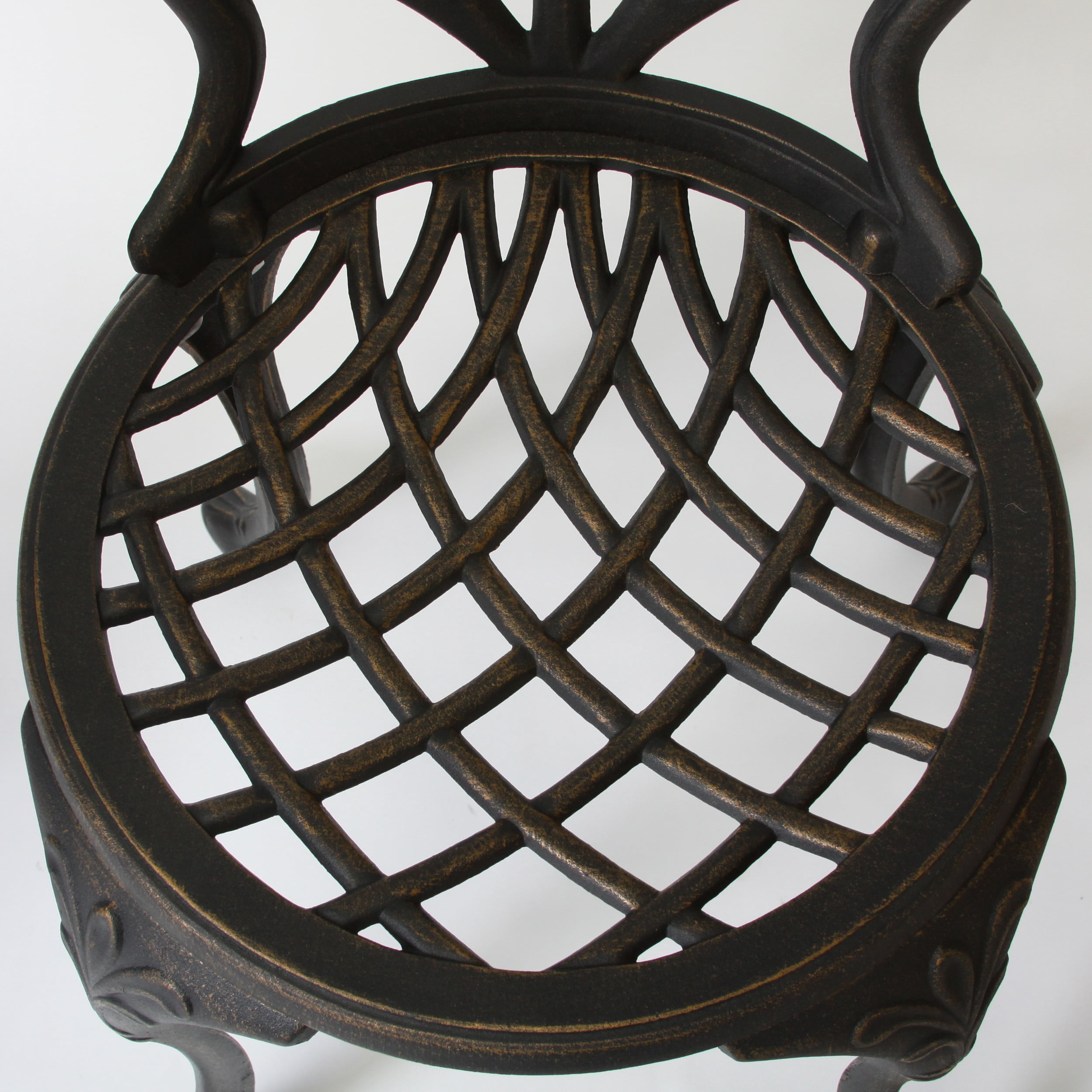 Aluminum 3-Piece Outdoor Bistro Set, Black and Gold