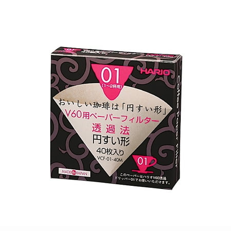 

Hario V60 Paper Coffee Filters VCF01-40M Natural Untabbed