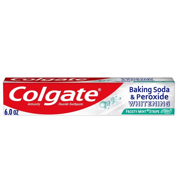 Colgate Baking Soda and Peroxide Whitening Toothpaste Gel, Frosty Mint Stripe, 6 oz