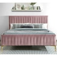 thumbnail image 4 of Pemberly Row Wood and Fabric Upholstered Queen Platform Bed in Blush Pink, 4 of 4