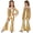 Gold, variant on iiniim Girls Metallic Flared Pants Jumpsuit One Shoulder Hippie Dance Stage Performance Hot Pink 8