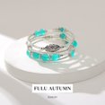 thumbnail image 5 of Fulu Autumn Pulseras Apilables Con Cuentas Para Mujer Boho Wrap Pulsera De Plata En Capas Joyería De Moda Regalos Para Ella (17-Verde Mar), 5 of 5