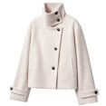 thumbnail image 4 of QTSHPN Jacket For Women Street Style Short Stand Collar Everyday Womens Jacket White S, 4 of 4