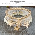 thumbnail image 4 of Bracelet With  Pendant Pendant Bracelets Set 20 Pcs   Stone Stretch Pendant Bracelets Stackable Beaded Bracelet Set For Street Summer Beach, 4 of 8