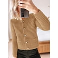 thumbnail image 3 of Womens 2023 Cardigan Sweaters Fall Open Front Button Down Long Sleeve Pockets Casual Chunky Knit Shirt Outerwear, 3 of 7