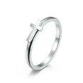 thumbnail image 6 of 2/8mm Black Silver Band Mens Women's 316L Stainless Steel Cross Rings Size 5-12, 6 of 9