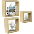 thumbnail image 2 of Sorbus Floating Shelves — Set of Three Hanging Cube Wall Shelves Decoration — Perfect Trophy Display, Photo Frames (Maple Wood), 2 of 5