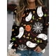 thumbnail image 2 of Sudadera Con Cuello Redondo Y Estampado De Calabaza, Sudadera Informal De Manga Larga Para Halloween, Ropa De Mujer, 2 of 4