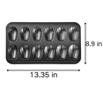 thumbnail image 4 of CuiLiyq 2 Pack Nonstick Madeleine Pan for Baking, 12 Cavity Shell Shape Cake and Cookie Mold Tray, for French Cookies Brownies Pastries (Black and Gold), 4 of 9