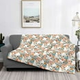 thumbnail image 2 of Yiaed Cute Rabbit Floral Print Blanket Throw Blanket Soft Cozy Flannel Blanket for Home Bed Sofa Couch Chair-80"x60", 2 of 6