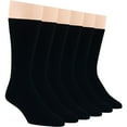 thumbnail image 6 of 7BIGSTARS KINGDOM Men's Cotton Dress Socks - 6 Pack Large - Solid Casual Crew Lightweight Business Work Sock Size 10-13 Shoe 9-12 L Black, 6 of 7