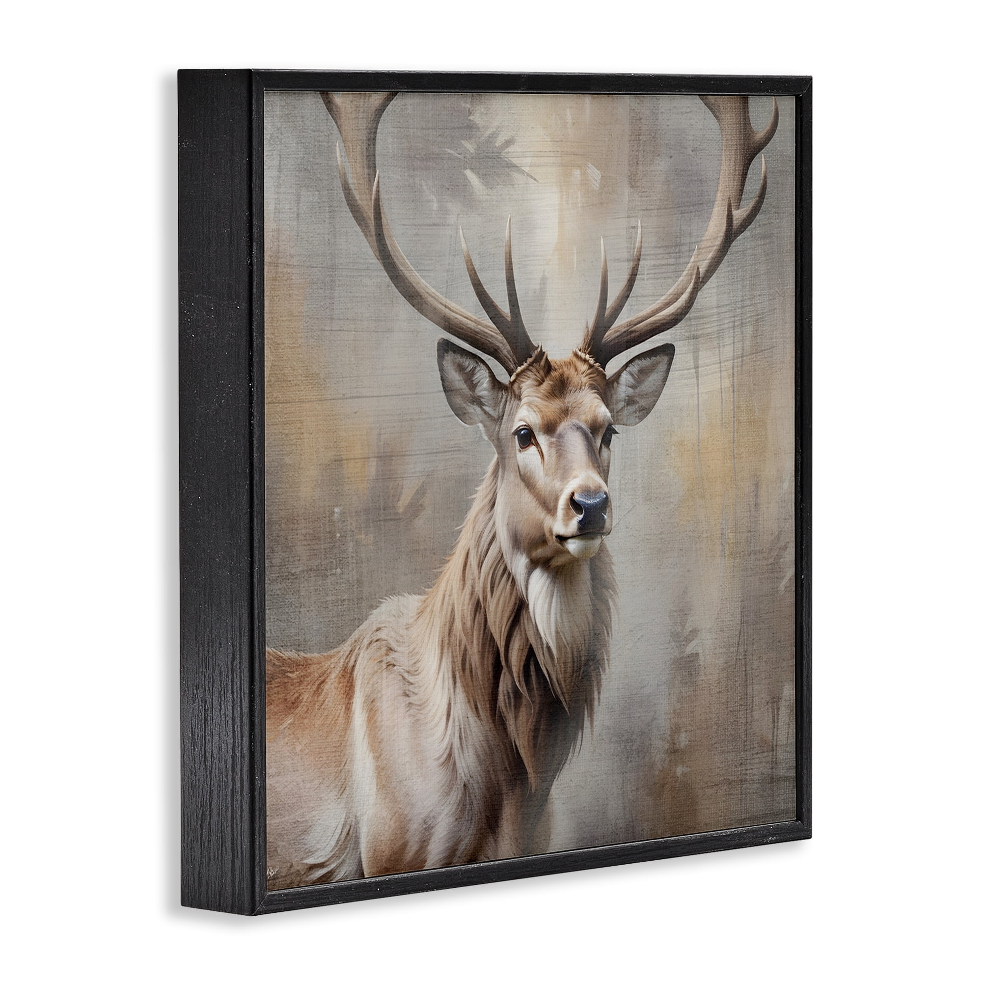 Stupell Industries Rustic Stag with Majestic Glance Black Framed Giclee Art, design by Susan Arnot
