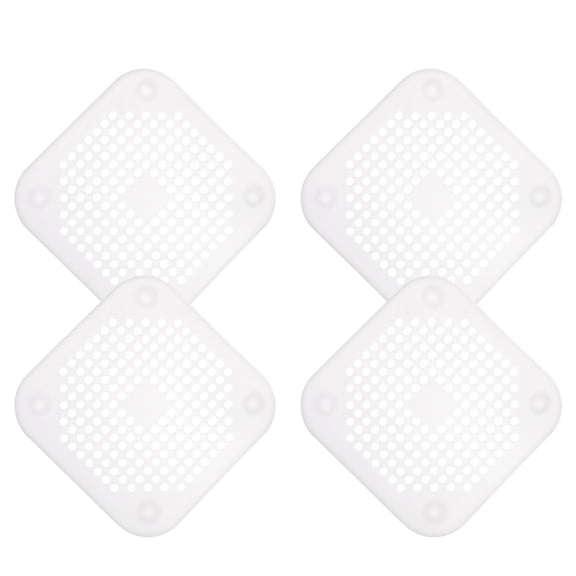 Uxcell 4packs Shower Drain Hair Catcher Square Drain Strainer for Shower, White