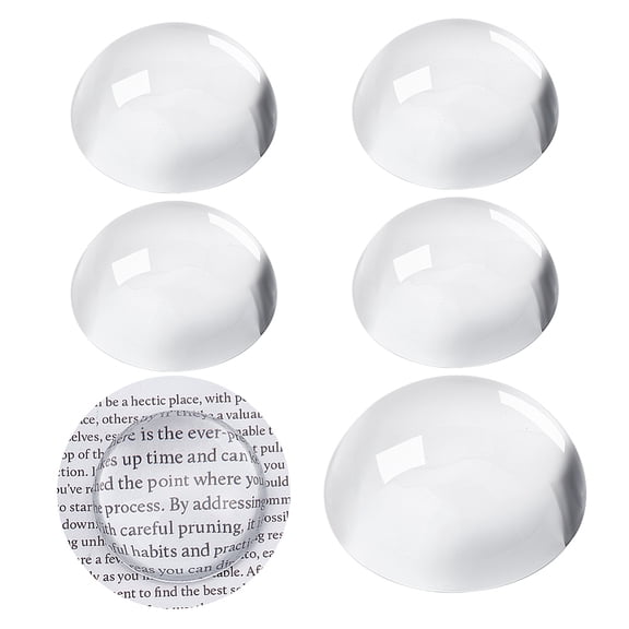 5pcs Dome 1.6 inch Paperweight Glass Paperweight Magnifying Round Glass Block Office Desktop Funny Office Keepsake Gift Tabletop DectorDIY