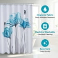 thumbnail image 6 of Unique Bargains Shower Curtain Waterproof Sets with Hooks Blue 71"W x 71"L, 6 of 7