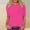 Hot Pink, variant on Yteetum 2025 Summer Tops for Women Casual Fashion Solid Color Loose Round Neck Half Sleeve T-Shirt Top Ladies Comfortable Lightweight Crew Neck Pullover Mid Sleeve Tee Shirts Blouse L