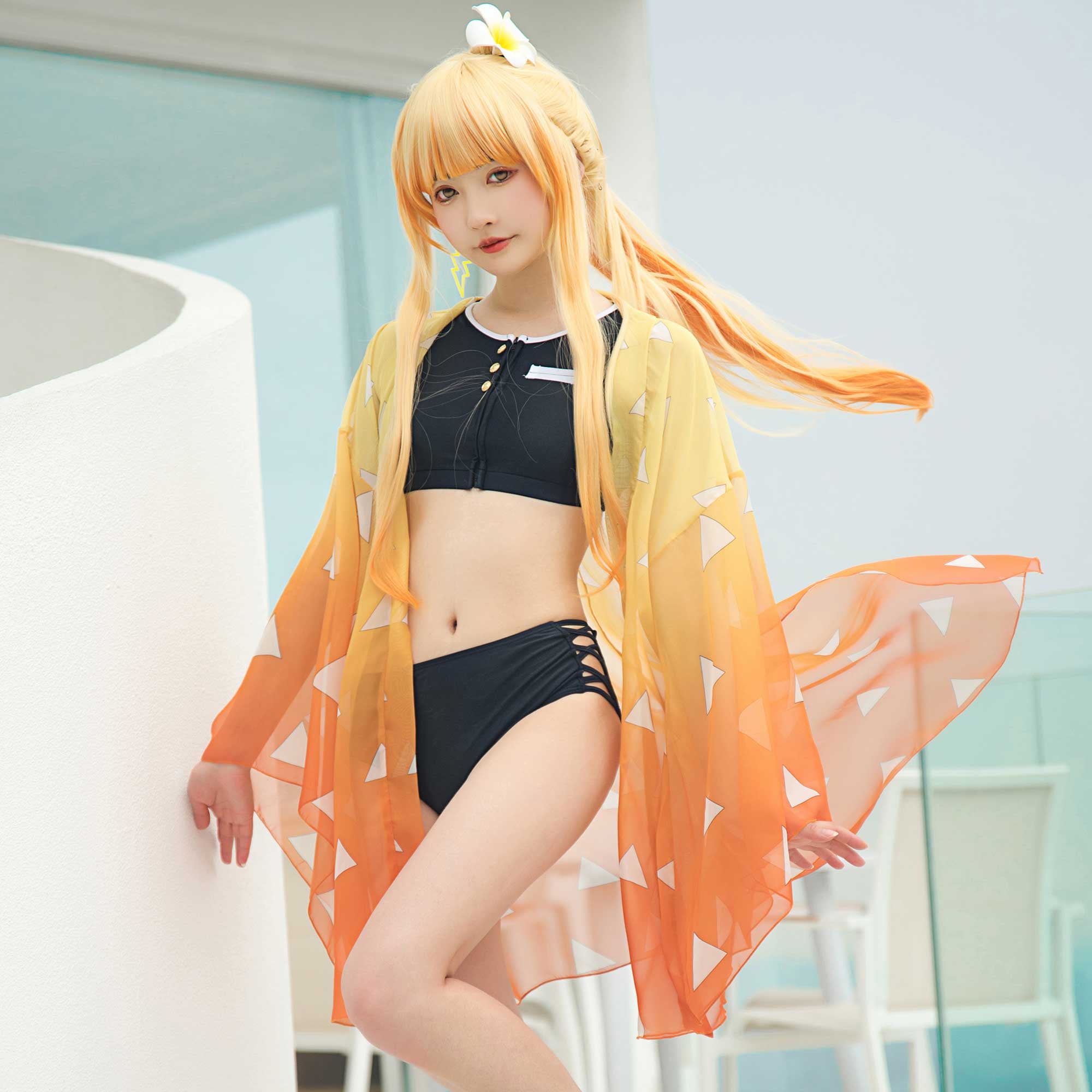 Women Two Piece Camisole Bikini Split Swimsuit Anime Swimwear Beach Bathing  Suit